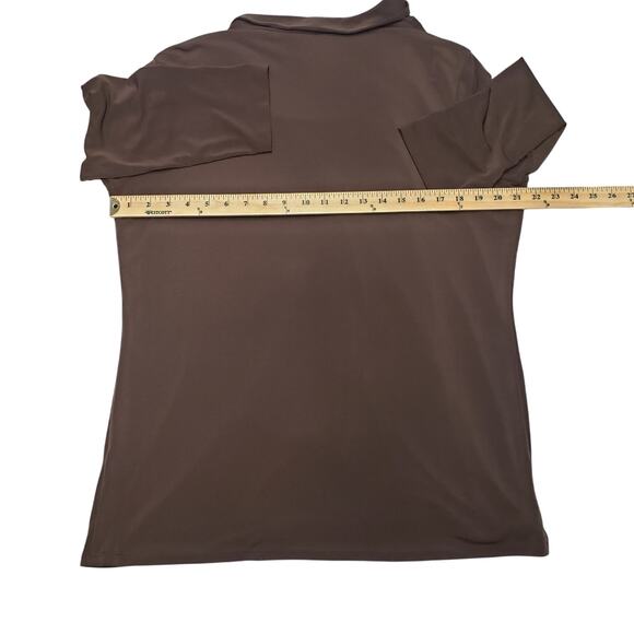 Jaclyn Smith Vintage Brown Knit Top L Faux Layered Careerwear Stretch Speckle - Picture 9 of 11